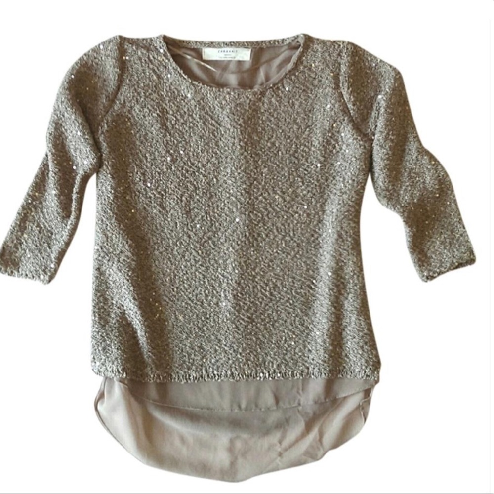 Zara Silver Knit Sweater